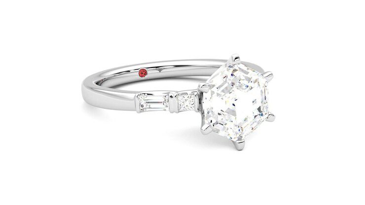 Taylor & Hart Carrara Hexagonal Engagement Ring 360 degree image 5