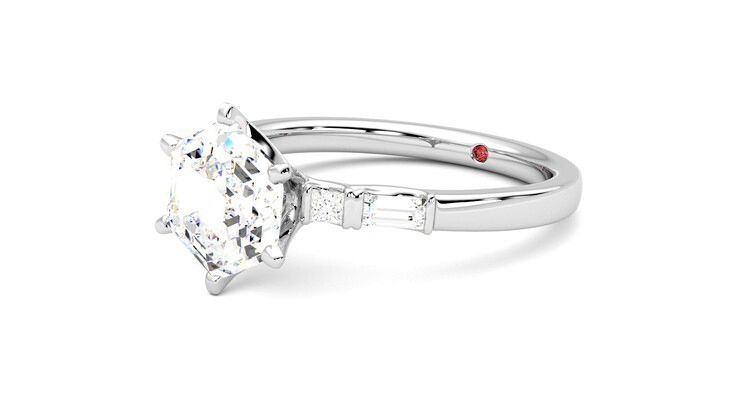 Taylor & Hart Carrara Hexagonal Engagement Ring 360 degree image 24