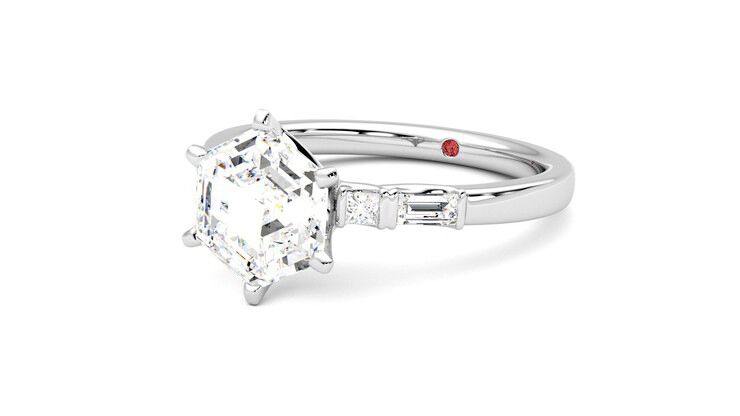Taylor & Hart Carrara Hexagonal Engagement Ring 360 degree image 25