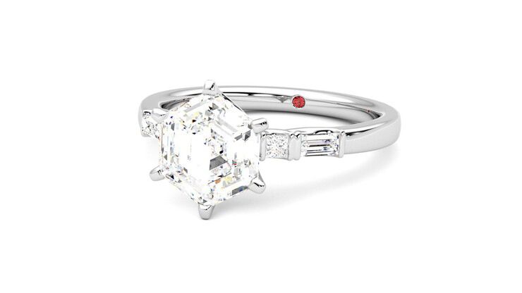 Taylor & Hart Carrara Hexagonal Engagement Ring 360 degree image 26