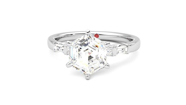 Taylor & Hart Carrara Hexagonal Engagement Ring 360 degree image 28