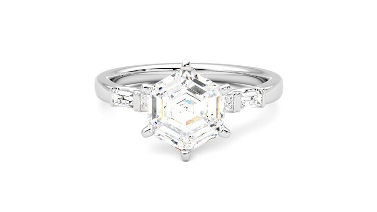 Taylor & Hart Carrara Hexagonal Engagement Ring 360 degree image 29