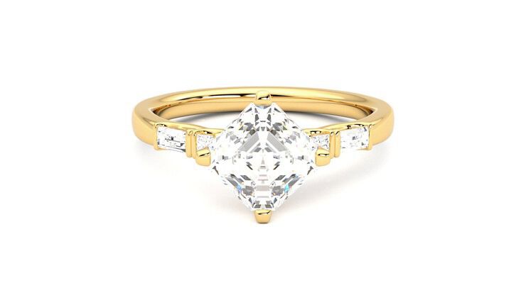 Taylor & Hart Carrara Asscher Engagement Ring 360 degree image 0