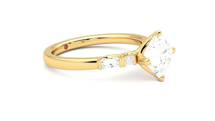 Taylor & Hart Carrara Asscher Engagement Ring 360 degree image 7
