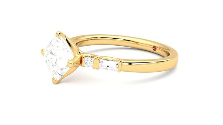 Taylor & Hart Carrara Asscher Engagement Ring 360 degree image 23