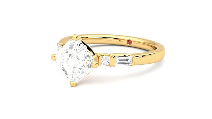 Taylor & Hart Carrara Asscher Engagement Ring 360 degree image 25