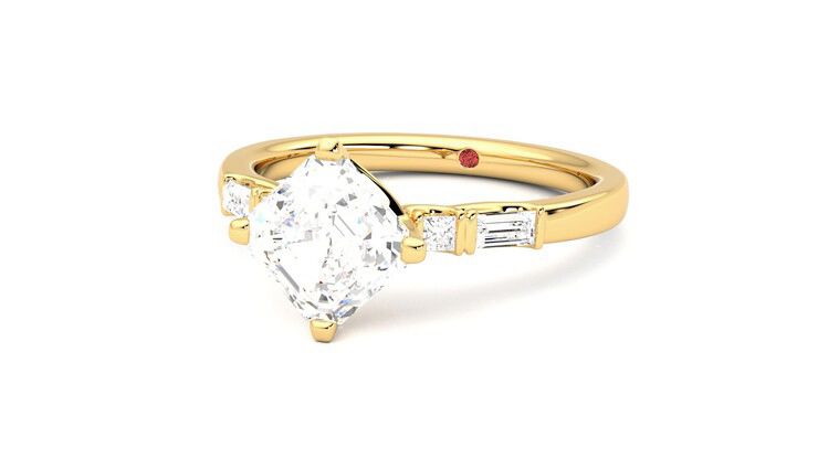 Taylor & Hart Carrara Asscher Engagement Ring 360 degree image 26
