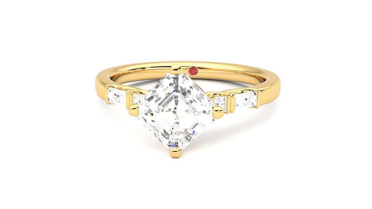 Taylor & Hart Carrara Asscher Engagement Ring 360 degree image 28