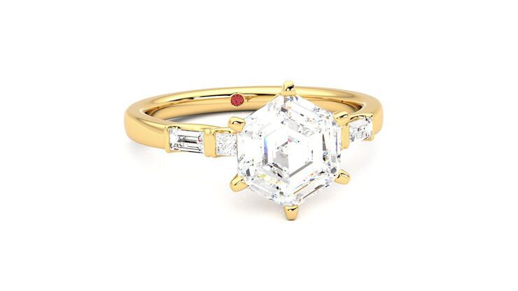 Taylor & Hart Carrara Hexagonal Engagement Ring 360 degree image 3