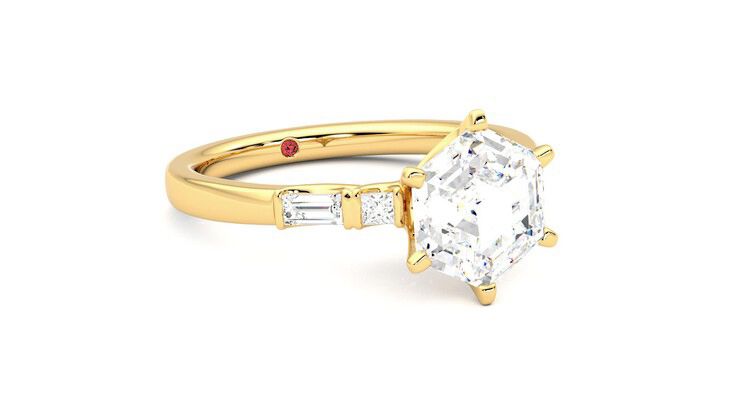 Taylor & Hart Carrara Hexagonal Engagement Ring 360 degree image 5