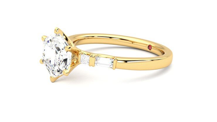 Taylor & Hart Carrara Hexagonal Engagement Ring 360 degree image 23
