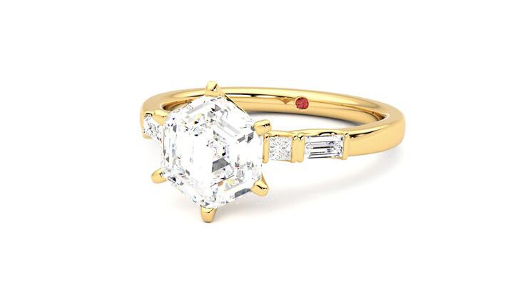Taylor & Hart Carrara Hexagonal Engagement Ring 360 degree image 26