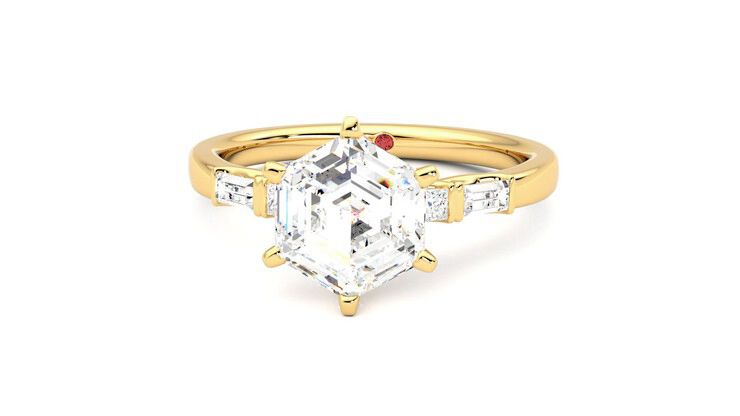 Taylor & Hart Carrara Hexagonal Engagement Ring 360 degree image 28