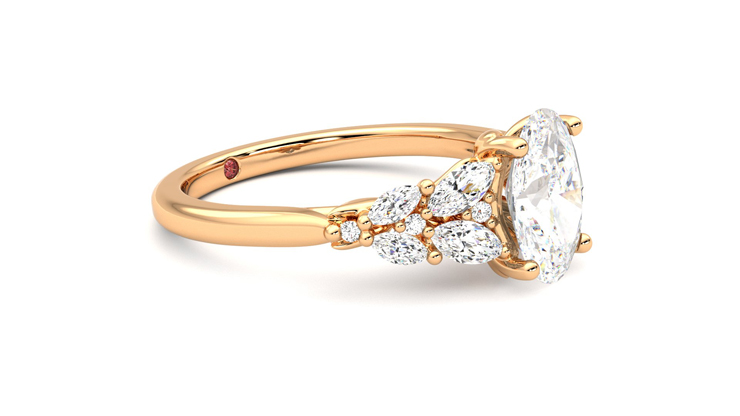 Taylor & Hart Cascade Oval Engagement Ring 360 degree image 7