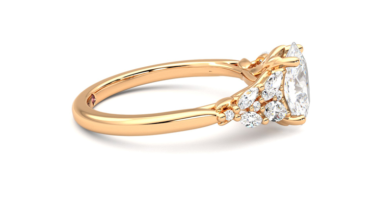 Taylor & Hart Cascade Oval Engagement Ring 360 degree image 9