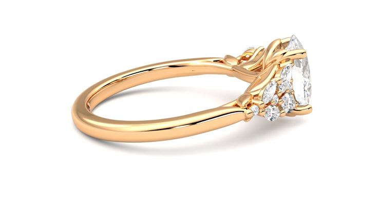 Taylor & Hart Cascade Oval Engagement Ring 360 degree image 10