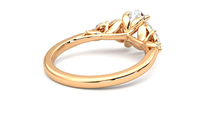 Taylor & Hart Cascade Oval Engagement Ring 360 degree image 13