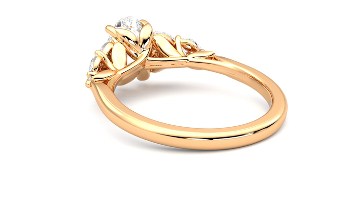 Taylor & Hart Cascade Oval Engagement Ring 360 degree image 17