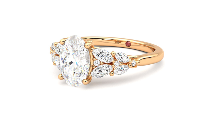Taylor & Hart Cascade Oval Engagement Ring 360 degree image 25