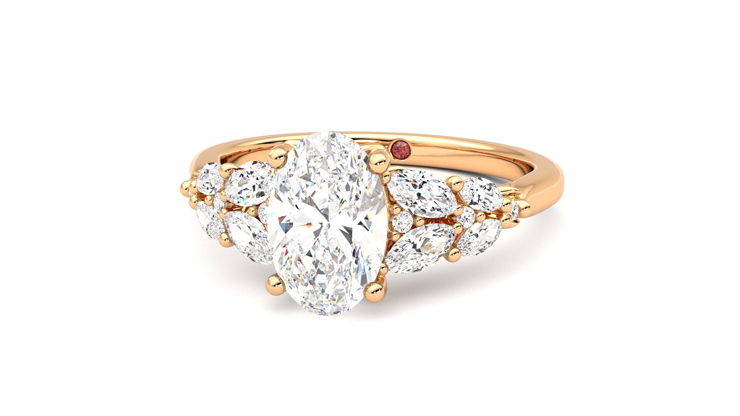 Taylor & Hart Cascade Oval Engagement Ring 360 degree image 27
