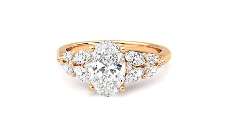Taylor & Hart Cascade Oval Engagement Ring 360 degree image 28
