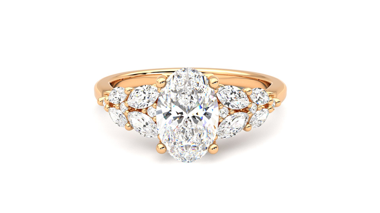 Taylor & Hart Cascade Oval Engagement Ring 360 degree image 29