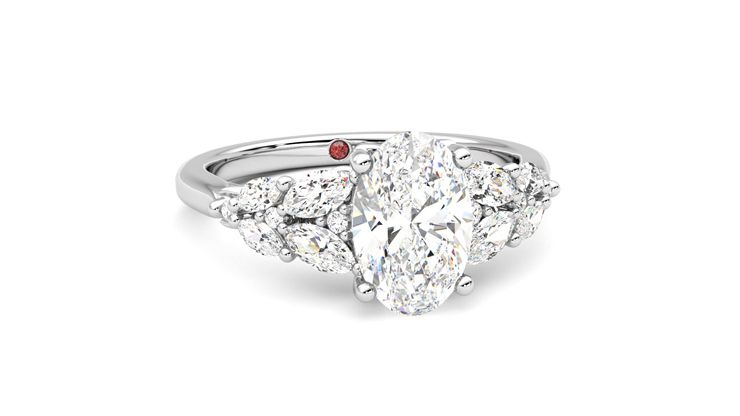 Taylor & Hart Cascade Oval Engagement Ring 360 degree image 3