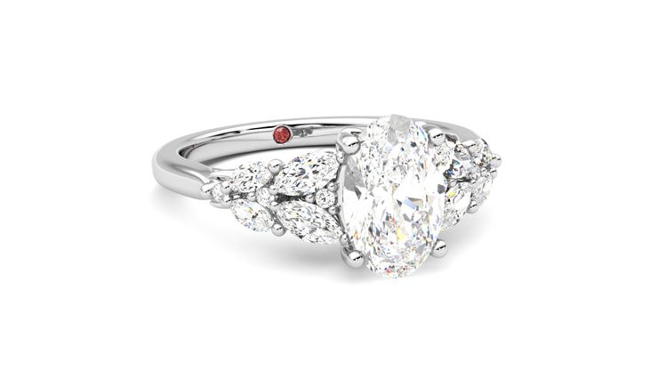 Taylor & Hart Cascade Oval Engagement Ring 360 degree image 4