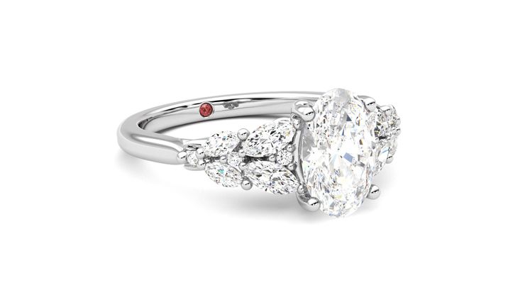 Taylor & Hart Cascade Oval Engagement Ring 360 degree image 5