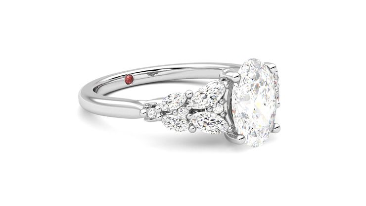 Taylor & Hart Cascade Oval Engagement Ring 360 degree image 6
