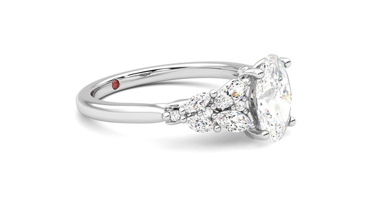 Taylor & Hart Cascade Oval Engagement Ring 360 degree image 7