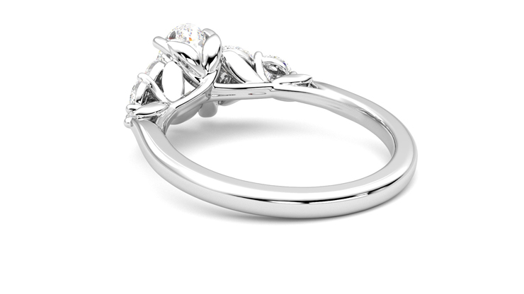 Taylor & Hart Cascade Oval Engagement Ring 360 degree image 17