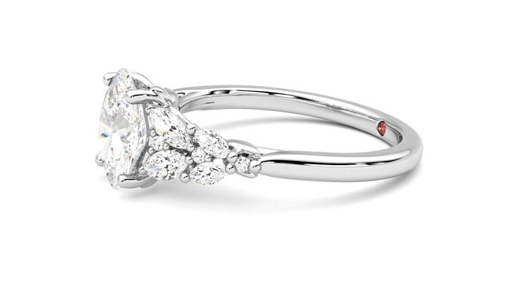 Taylor & Hart Cascade Oval Engagement Ring 360 degree image 22