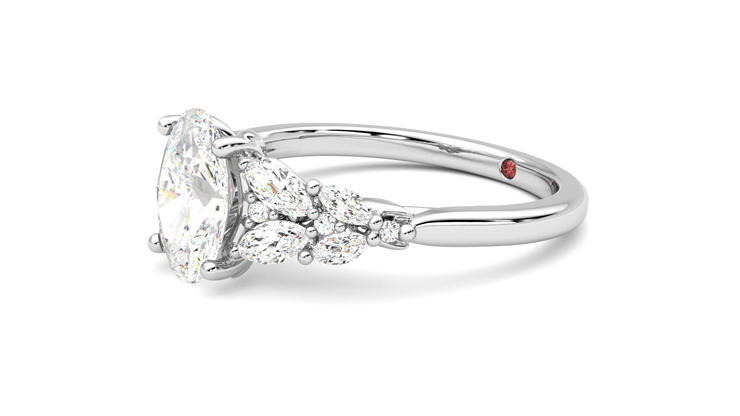 Taylor & Hart Cascade Oval Engagement Ring 360 degree image 23
