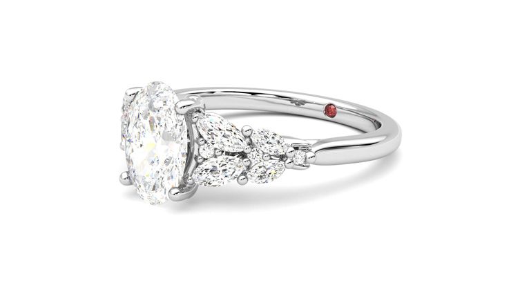 Taylor & Hart Cascade Oval Engagement Ring 360 degree image 24