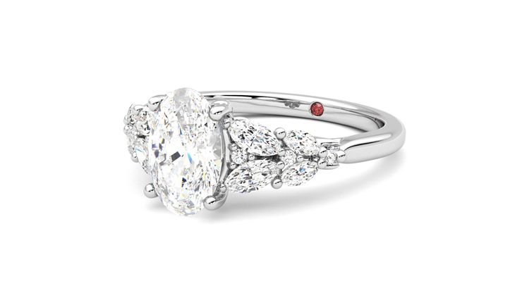 Taylor & Hart Cascade Oval Engagement Ring 360 degree image 25