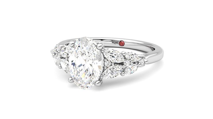 Taylor & Hart Cascade Oval Engagement Ring 360 degree image 26