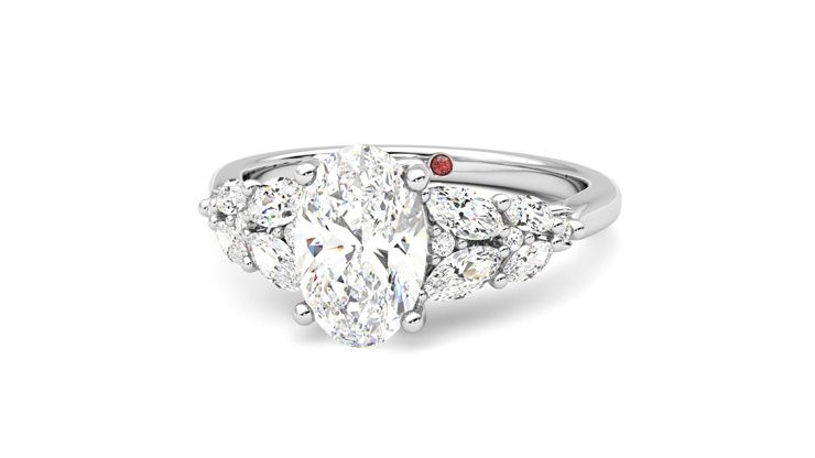 Taylor & Hart Cascade Oval Engagement Ring 360 degree image 27