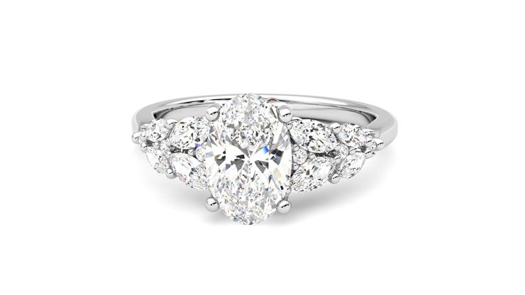 Taylor & Hart Cascade Oval Engagement Ring 360 degree image 28