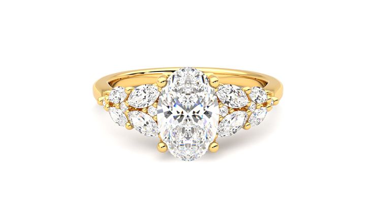 Taylor & Hart Cascade Oval Engagement Ring 360 degree image 0