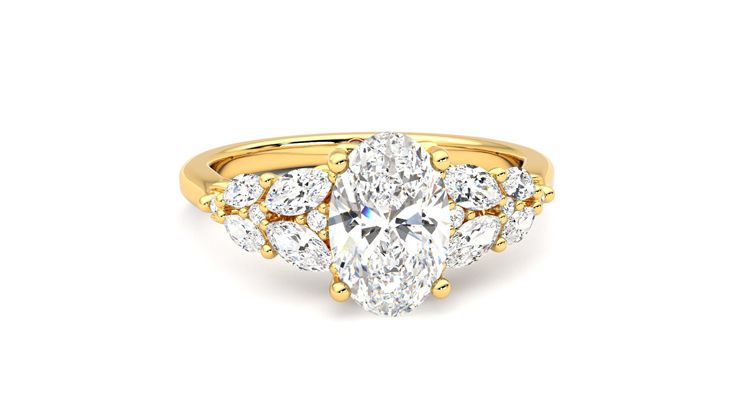 Taylor & Hart Cascade Oval Engagement Ring 360 degree image 2