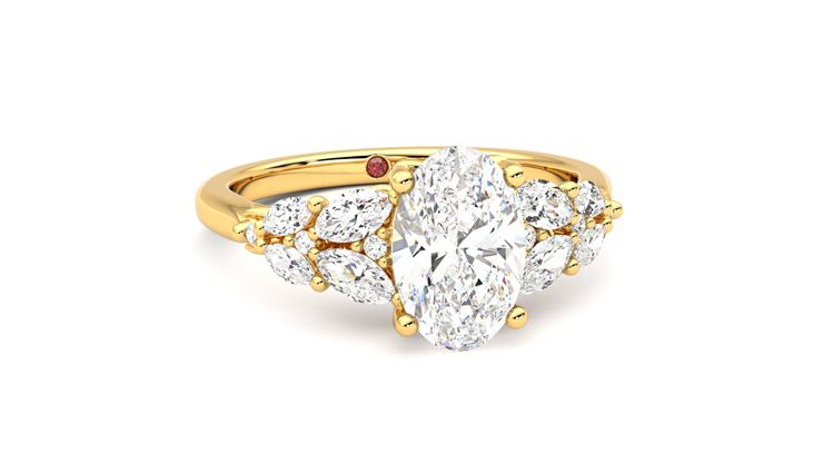 Taylor & Hart Cascade Oval Engagement Ring 360 degree image 3
