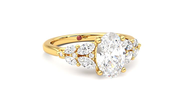 Taylor & Hart Cascade Oval Engagement Ring 360 degree image 4