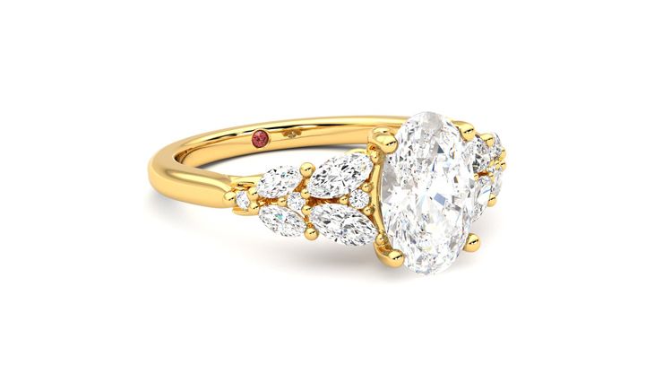 Taylor & Hart Cascade Oval Engagement Ring 360 degree image 5
