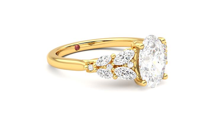 Taylor & Hart Cascade Oval Engagement Ring 360 degree image 6