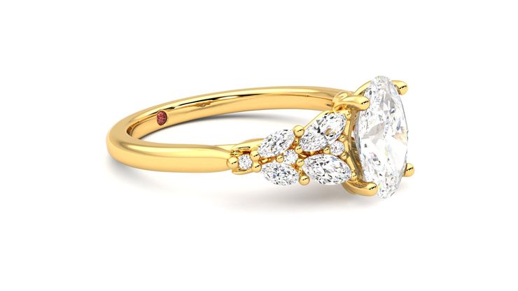 Taylor & Hart Cascade Oval Engagement Ring 360 degree image 7