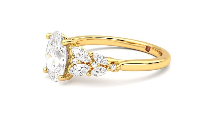 Taylor & Hart Cascade Oval Engagement Ring 360 degree image 23