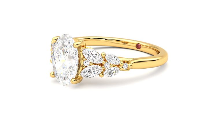 Taylor & Hart Cascade Oval Engagement Ring 360 degree image 24