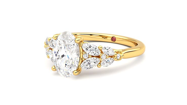 Taylor & Hart Cascade Oval Engagement Ring 360 degree image 25