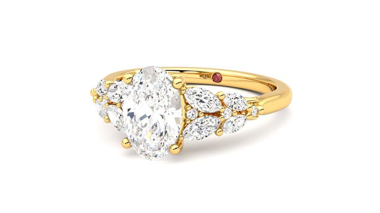 Taylor & Hart Cascade Oval Engagement Ring 360 degree image 26